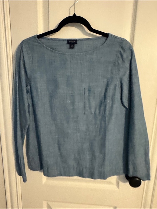 J. Crew Tops - J. Crew Chambray Scoop Neck Top in Light Blue